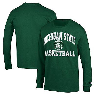 Men's Champion Green Michigan State Spartans Basketball Icon Long Sleeve T-Shirt