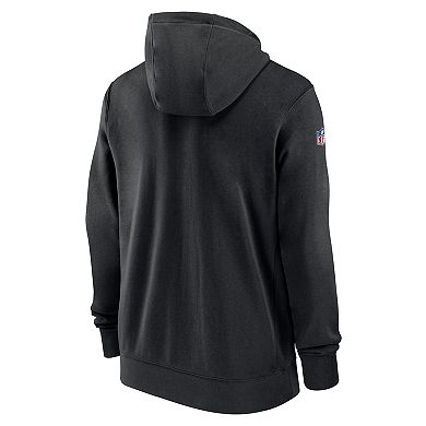 Men's Nike Black Baltimore Ravens Sideline Club Performance Full-Zip Hoodie