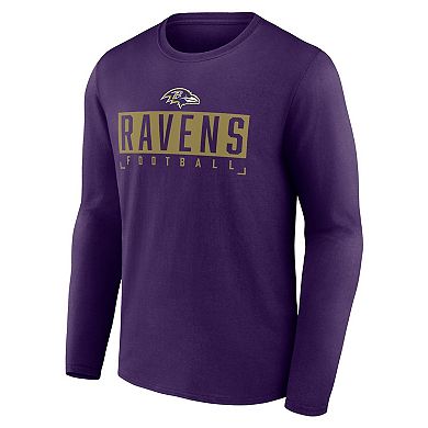 Men's Fanatics Branded Purple Baltimore Ravens Big & Tall Wordmark Long Sleeve T-Shirt