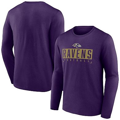 Men's Fanatics Branded Purple Baltimore Ravens Big & Tall Wordmark Long Sleeve T-Shirt
