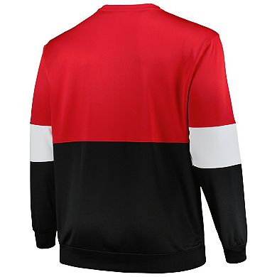 Men's Fanatics Branded Red/Black Chicago Bulls Big & Tall Split Pullover Sweatshirt