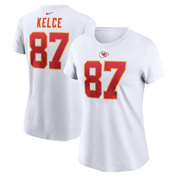 Women's Nike Travis Kelce White Kansas City Chiefs Player Name & Number ...