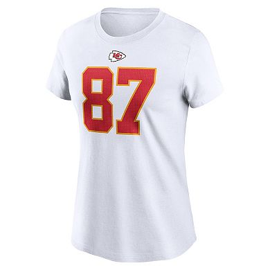 Women's Nike Travis Kelce White Kansas City Chiefs Player Name & Number T-Shirt