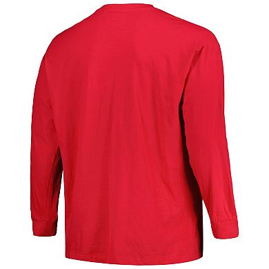 Men's Champion Scarlet Nebraska Huskers Big & Tall Arch Long Sleeve T-Shirt