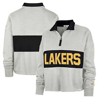 Women's '47 Heather Gray Los Angeles Lakers Breakthrough Remi Quarter-Zip Jacket