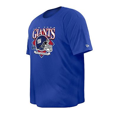 Men's New Era Royal New York Giants Big & Tall Helmet Historic Mark T-Shirt