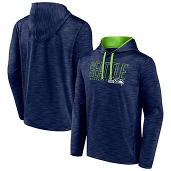 Men's Fanatics Branded Heather College Navy Seattle Seahawks Hook and Ladder Pullover Hoodie