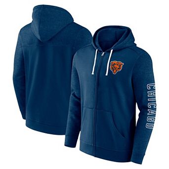 Men's Fanatics Branded Navy Chicago Bears Offensive Lineup Hoodie Full-Zip Hoodie