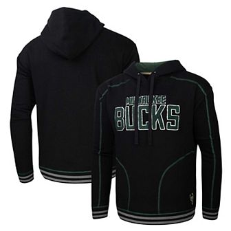 Men's Stadium Essentials Black Milwaukee Bucks Baseline Pullover Hoodie
