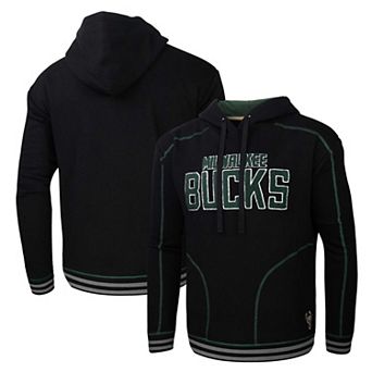 Men's Stadium Essentials Black Milwaukee Bucks Baseline Pullover Hoodie
