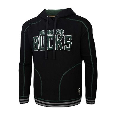 Men's Stadium Essentials Black Milwaukee Bucks Baseline Pullover Hoodie