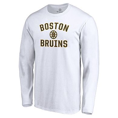 Men's Fanatics Branded White Boston Bruins Victory Arch Long Sleeve T-Shirt