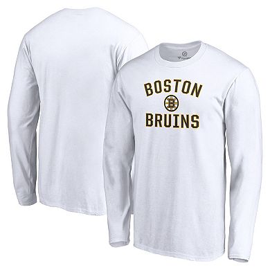 Men's Fanatics Branded White Boston Bruins Victory Arch Long Sleeve T-Shirt