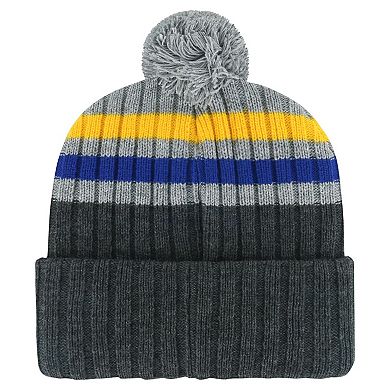 Men's '47 Gray St. Louis Blues Stack Patch Cuffed Knit Hat with Pom