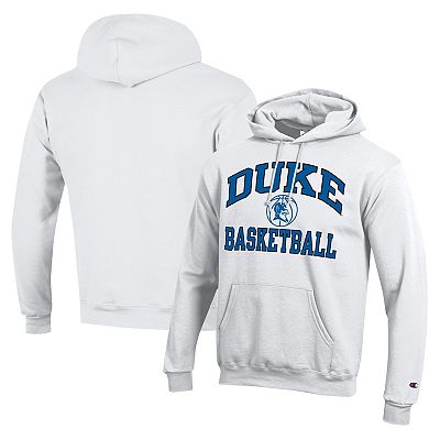 Men s Champion White Duke Blue Devils Basketball Icon Powerblend Pullover Hoodie