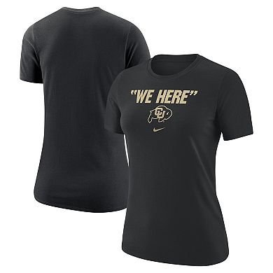 Women's Nike Black Colorado Buffaloes We Here Core T-Shirt