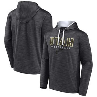 Men's Fanatics Branded Heather Charcoal Utah Jazz Fast Break Pullover Hoodie