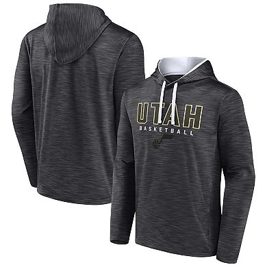 Men's Fanatics Branded Heather Charcoal Utah Jazz Fast Break Pullover Hoodie