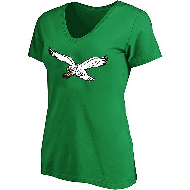Women's Fanatics Branded Jalen Hurts Kelly Green Philadelphia Eagles Plus Size Throwback Player Name & Number V-Neck T-Shirt