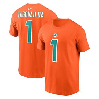 Men's Nike Tua Tagovailoa Orange Miami Dolphins Player Name & Number T-Shirt