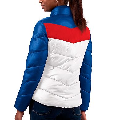Women's G-III 4Her by Carl Banks White/Royal New York Giants New Star Quilted Full-Zip Jacket
