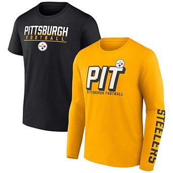 Men's Fanatics Branded Gold/Black Pittsburgh Steelers Two-Pack T-Shirt Combo Set
