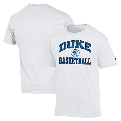 Men's Champion White Duke Blue Devils Basketball Icon T-Shirt