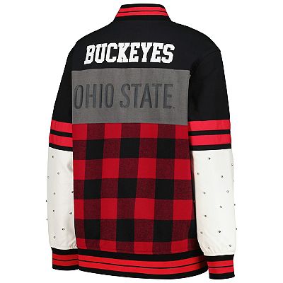 Vintage Ohio State Varsity fashion Jacket Womens Sz L Cotton Personalized Classic USA