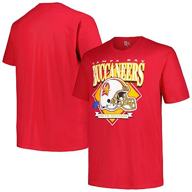 Men's New Era Red Tampa Bay Buccaneers Big & Tall Helmet Historic Mark T-Shirt