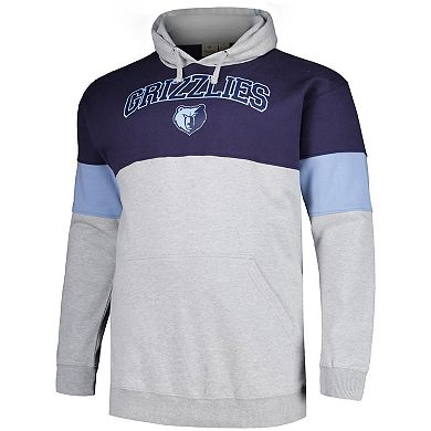Men's Fanatics Branded Navy/Light Blue Memphis Grizzlies Big & Tall Pullover Hoodie