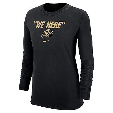 Women's Nike  Black Colorado Buffaloes We Here Core Long Sleeve T-Shirt
