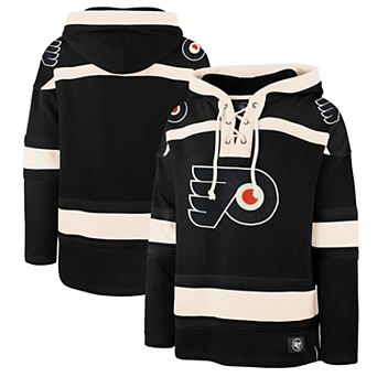 Men's '47 Black Philadelphia Flyers Superior Lacer Pullover Hoodie