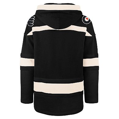 Men's '47 Black Philadelphia Flyers Superior Lacer Lace-up Hoodie