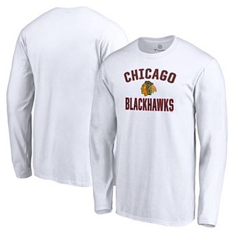 Men's Fanatics Branded White Chicago Blackhawks Victory Arch Long Sleeve T-Shirt