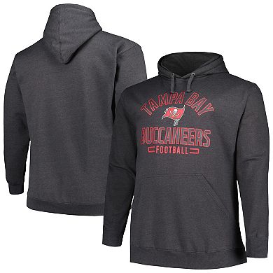 Men's Fanatics Branded Heather Charcoal Tampa Bay Buccaneers Big & Tall Pullover Hoodie