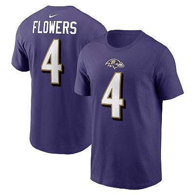 Men s Nike Zay Flowers Purple Baltimore Ravens Player Name Number T Shirt