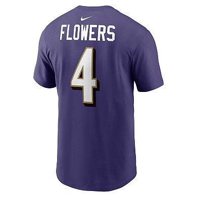 Men's Nike Zay Flowers Purple Baltimore Ravens Player Name & Number T-Shirt