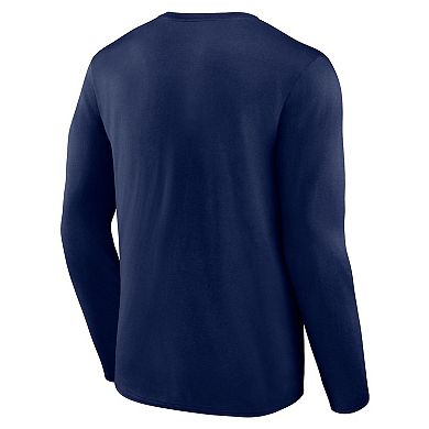 Men's Fanatics Branded Navy Seattle Seahawks Big & Tall Wordmark Long Sleeve T-Shirt