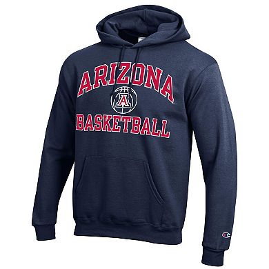 Men's Champion Navy Arizona Wildcats Basketball Icon Powerblend Pullover Hoodie