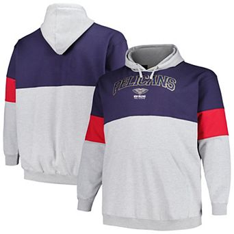 Men's Fanatics Branded Navy/Red New Orleans Pelicans Big & Tall Pullover Hoodie