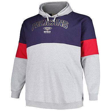 Men's Fanatics Branded Navy/Red New Orleans Pelicans Big & Tall Pullover Hoodie