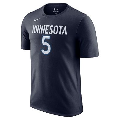 Men's Nike Anthony Edwards Navy Minnesota Timberwolves Icon 2022/23 Name & Number T-Shirt