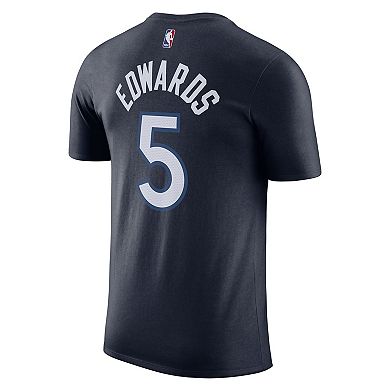 Men's Nike Anthony Edwards Navy Minnesota Timberwolves Icon 2022/23 Name & Number T-Shirt