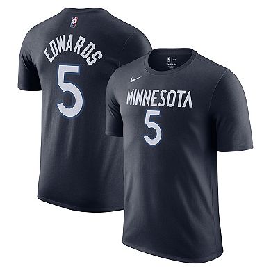 Men's Nike Anthony Edwards Navy Minnesota Timberwolves Icon 2022/23 Name & Number T-Shirt