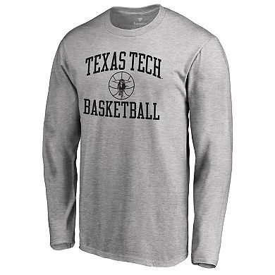 Men's Fanatics Branded Heathered Gray Texas Tech Red Raiders In Bounds Long Sleeve T-Shirt