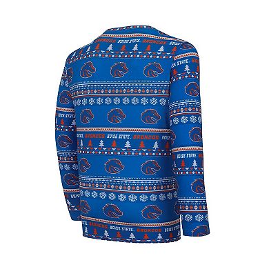 Men's Concepts Sport Royal Boise State Broncos Swivel Long Sleeve T-Shirt & Pants Sleep Set