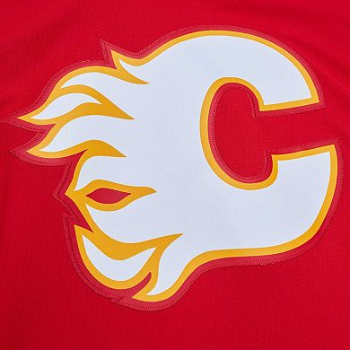 Men's Mitchell & Ness Theoren Fleury Red Calgary Flames 1988/89 Blue Line Player Jersey