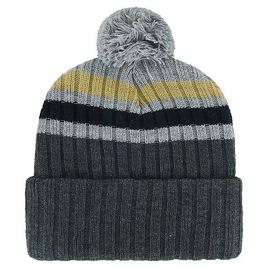 Men's '47 Gray Vegas Golden Knights Stack Patch Cuffed Knit Hat with Pom