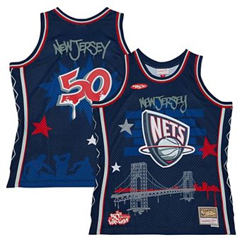 Men's Mitchell & Ness x Tats Cru Navy New Jersey Nets Hardwood Classics Fashion Jersey