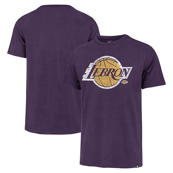 Men's '47 LeBron James Purple Los Angeles Lakers Player Logo Vintage T ...